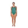 Arena Water One Piece Light Drop Back 1 Arena Water One Piece Light Drop Back -Speedo Online Store 001381 green navy front