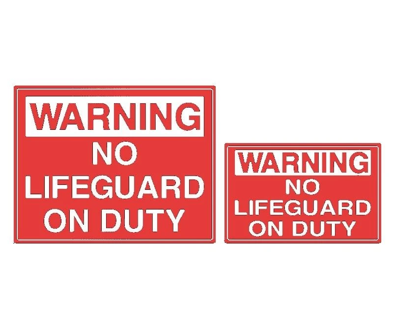 Warning No Lifeguard On Duty Sign 3 Warning No Lifeguard On Duty Sign