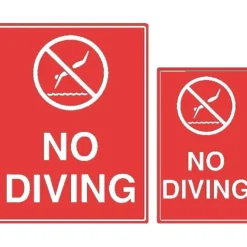 No Diving Sign