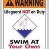 Swim At Your Own Risk Sign 2 Swim At Your Own Risk Sign -Speedo Online Store 688