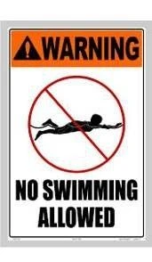 Warning No Swimming Sign