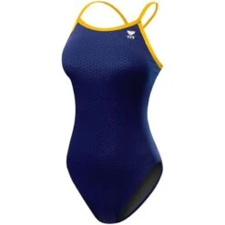 TYR Hexa Durafast Diamondfit 21 TYR Hexa Durafast Diamondfit -Speedo Online Store dhex7 navy gold front