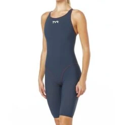 TYR Thresher Open Back -Speedo Online Store tpsfo6 grey red front l